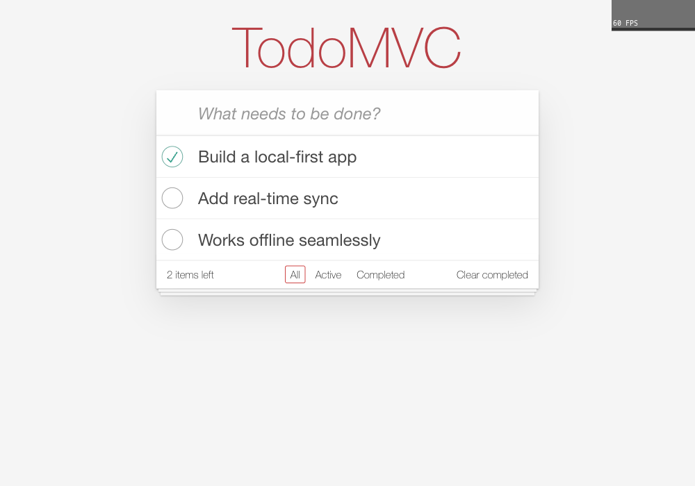 TodoMVC (React) application interface