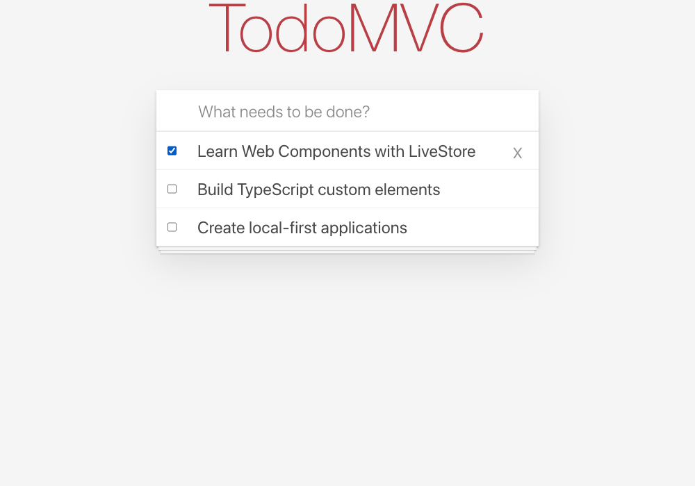 TodoMVC (Custom Elements) application interface